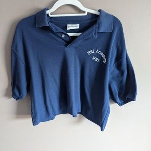 Vintage FBI academy cropped short sleeve tee-shirt